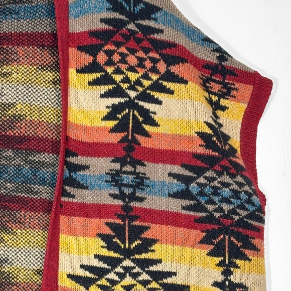 American Eagle Aztec Fringe Poncho Sweater Cardigan Vest Womens XS Southwestern - Picture 5 of 10